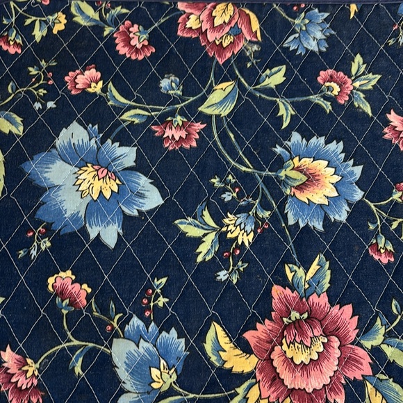 Set of 10 Quilted Fabric Blue Floral Placemats W/ Matching NeverUsed Napkins - Picture 15 of 16